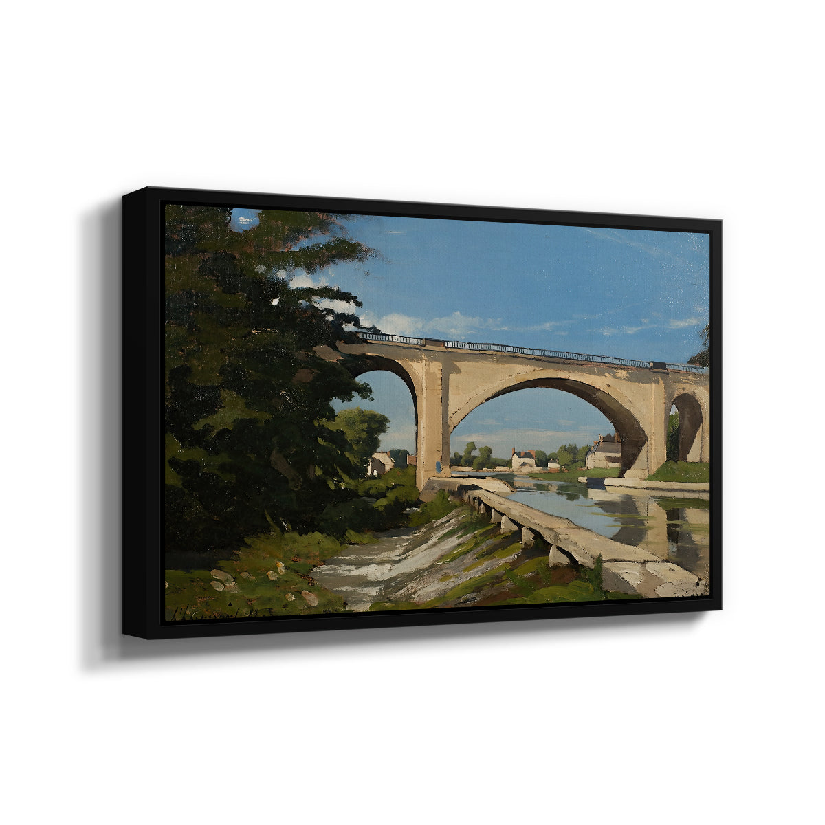 The Railroad Bridge at Briare, 1888 - Floater Framed Canvas Print