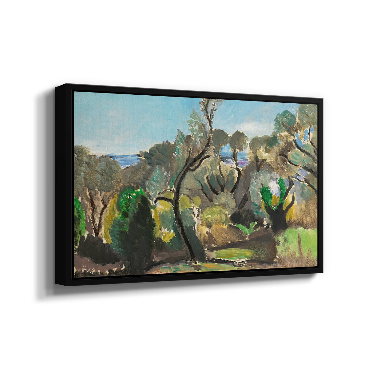 Landscape near Nice, c. 1918 - Floater Framed Canvas Print