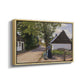 Danish Village Street with Woman and Milkman, 1880 - Floater Framed Canvas Print