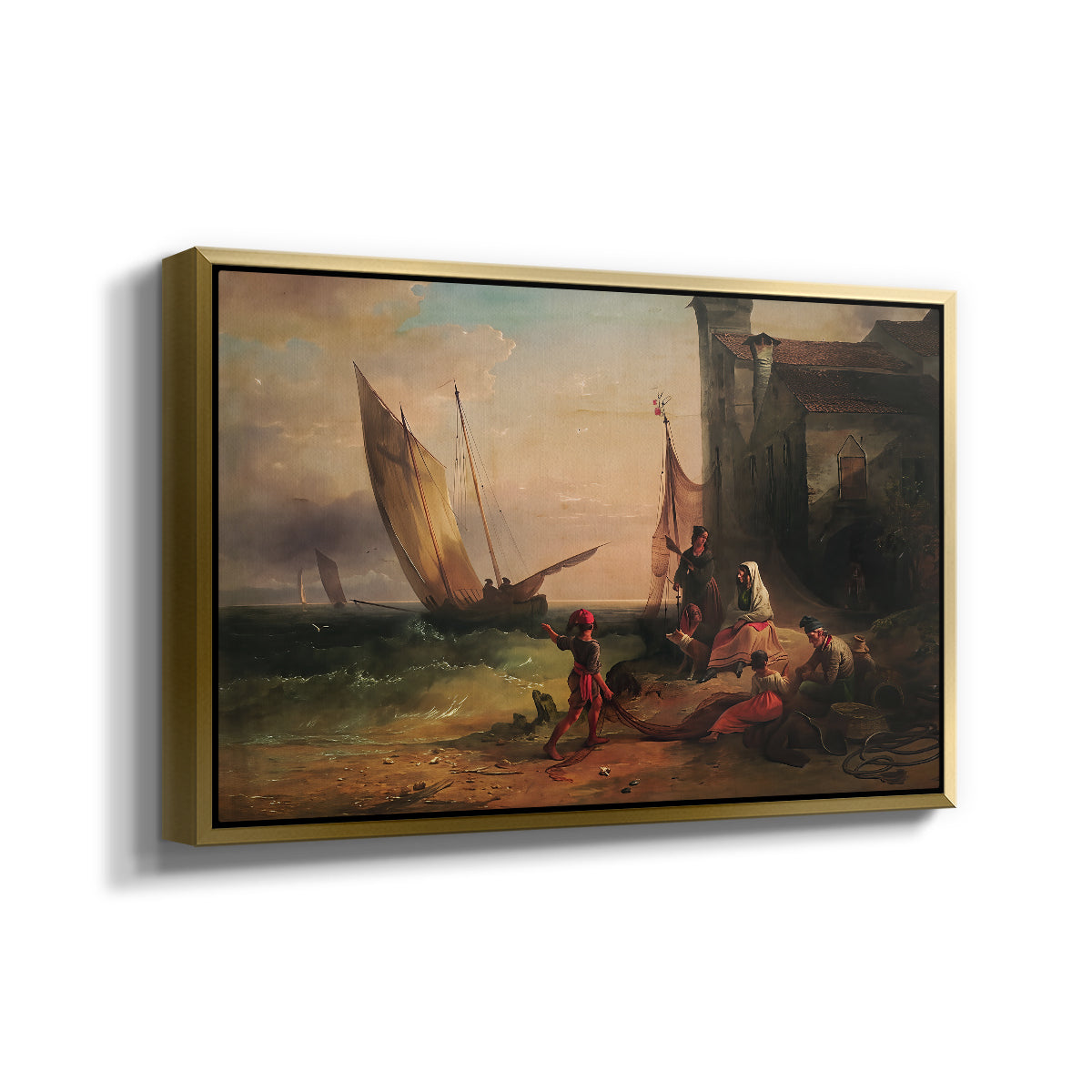 Fisherman's Family from Chioggia, 1838 - Floater Framed Canvas Print