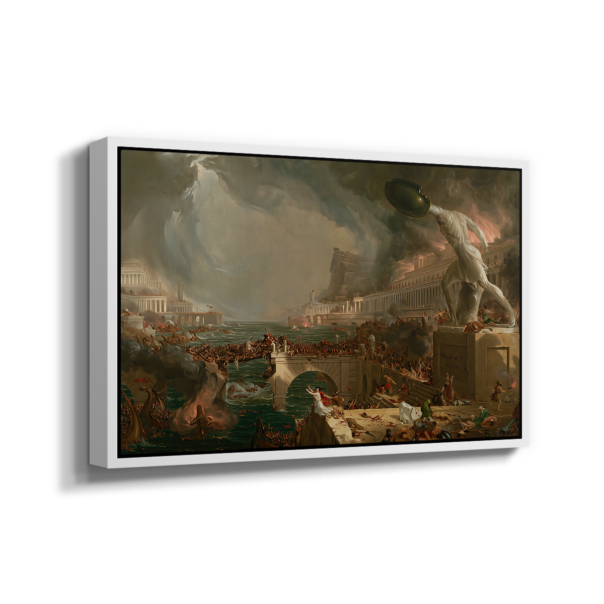 The Course of Empire: Destruction, 1836 - Floater Framed Canvas Print