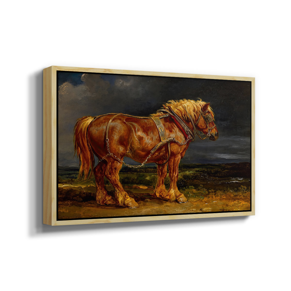 The Shire Horse Elephant in an Extensive Landscape, c. 1850s - Floater Framed Canvas Print