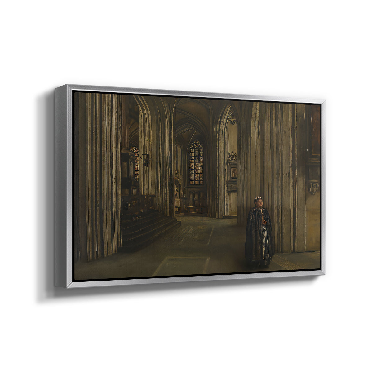 Interior of a Church, 1871 - Floater Framed Canvas Print