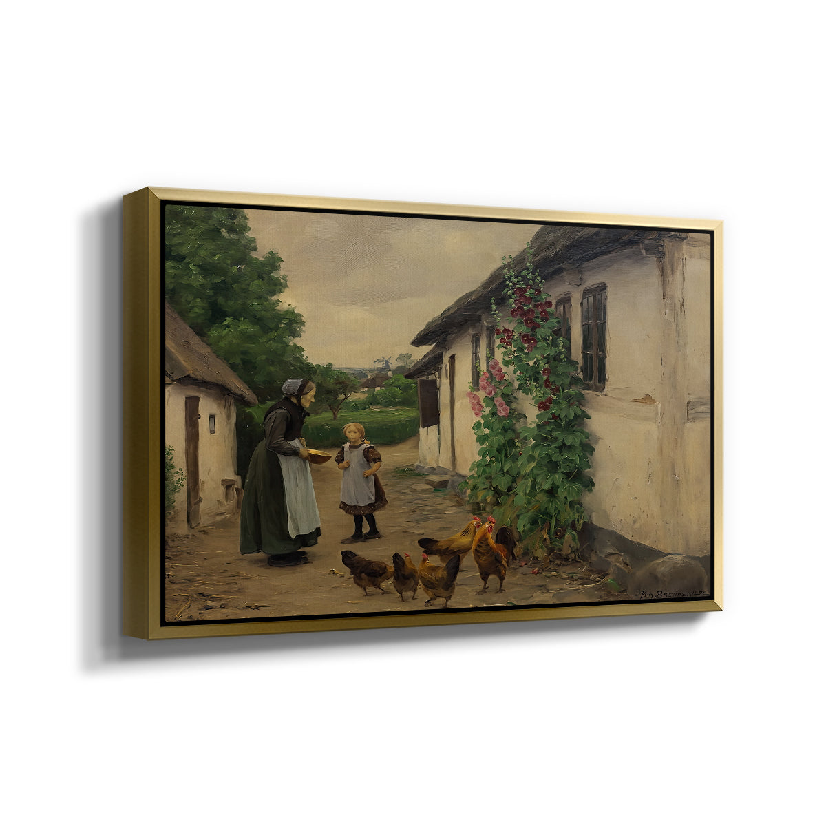 Visit to Grandmother, 1914 - Floater Framed Canvas Print