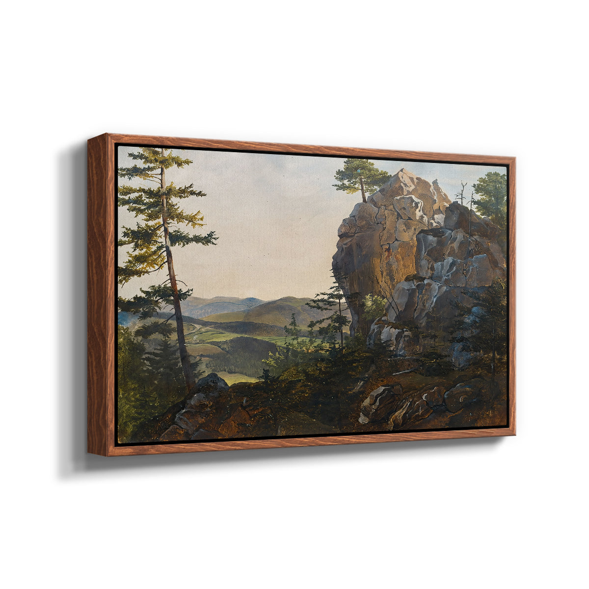 Landscape with the Balbersteine near Miesenbach, 1839 - Floater Framed Canvas Print