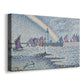 Canvas art print featuring a coastal entryway scene, displayed at an angle