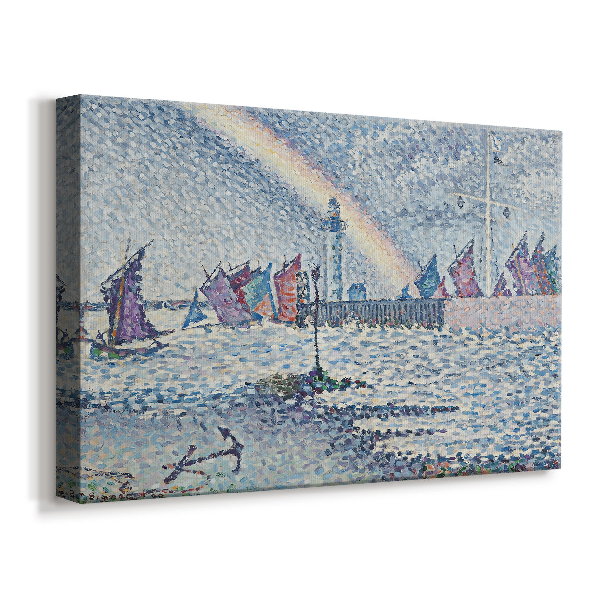 Canvas art print featuring a coastal entryway scene, displayed at an angle