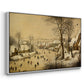 Winter Landscape with Skaters and Bird Trap, 1565 - Floater Framed Canvas Print