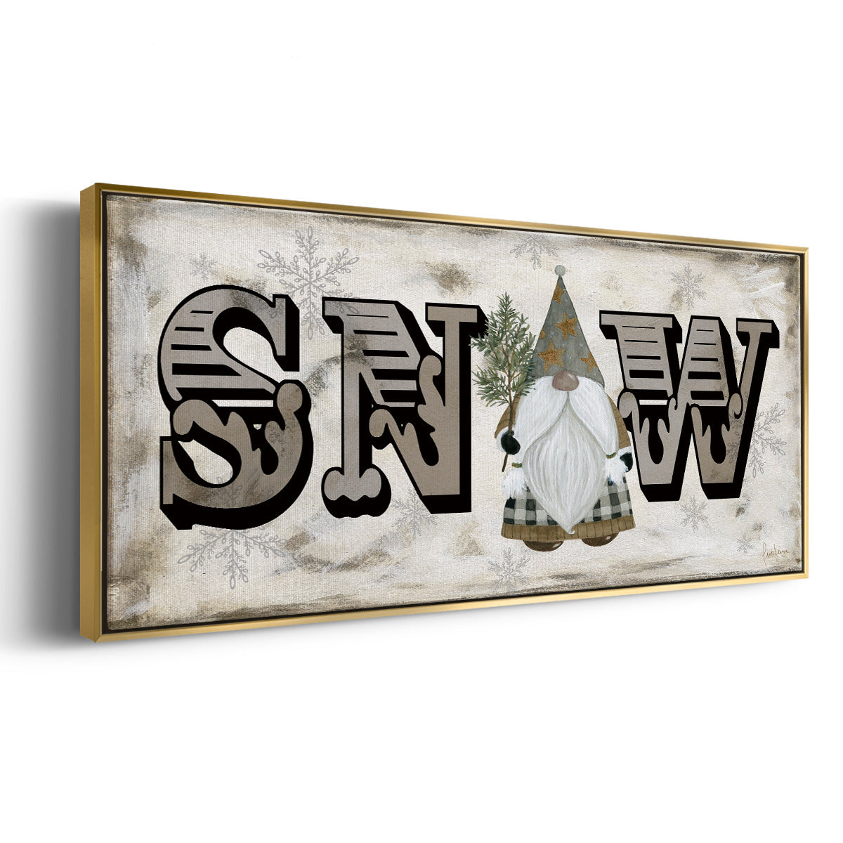Winter Wonderland Friend Snow - Floater Framed Canvas Print