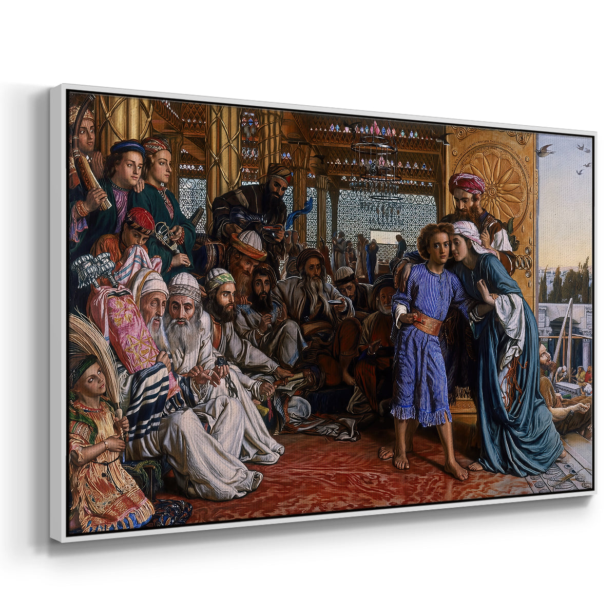 The Finding of the Saviour in the Temple, 1854-1860 - Floater Framed Canvas Print