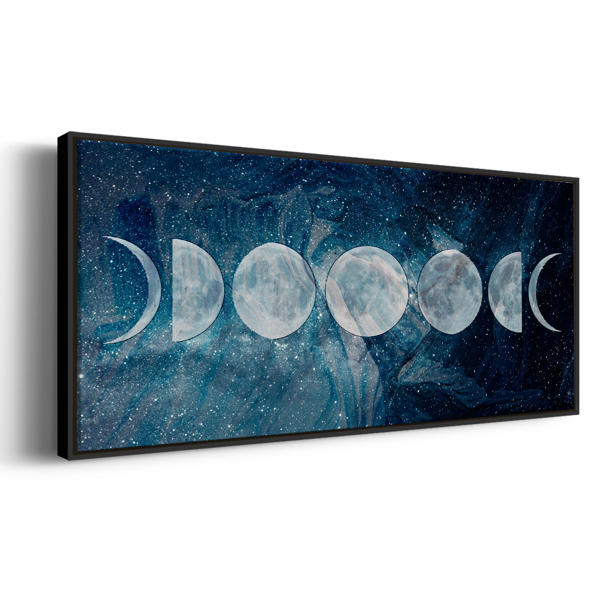 Moon Phases - Floater Framed Canvas Print