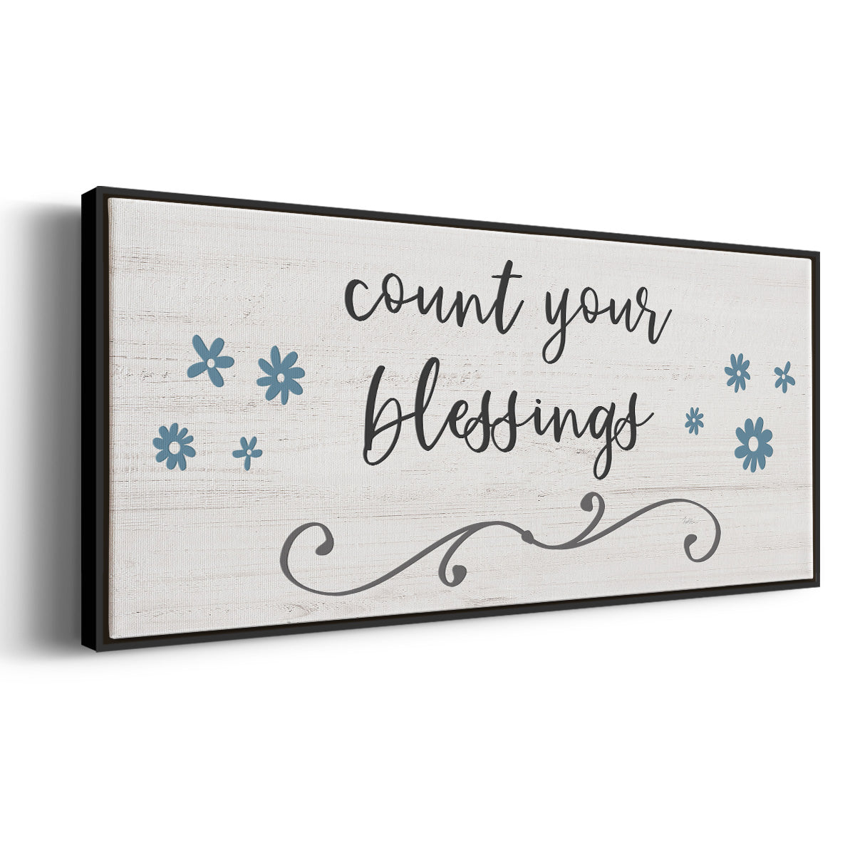 Count Blessings - Floater Framed Canvas Print