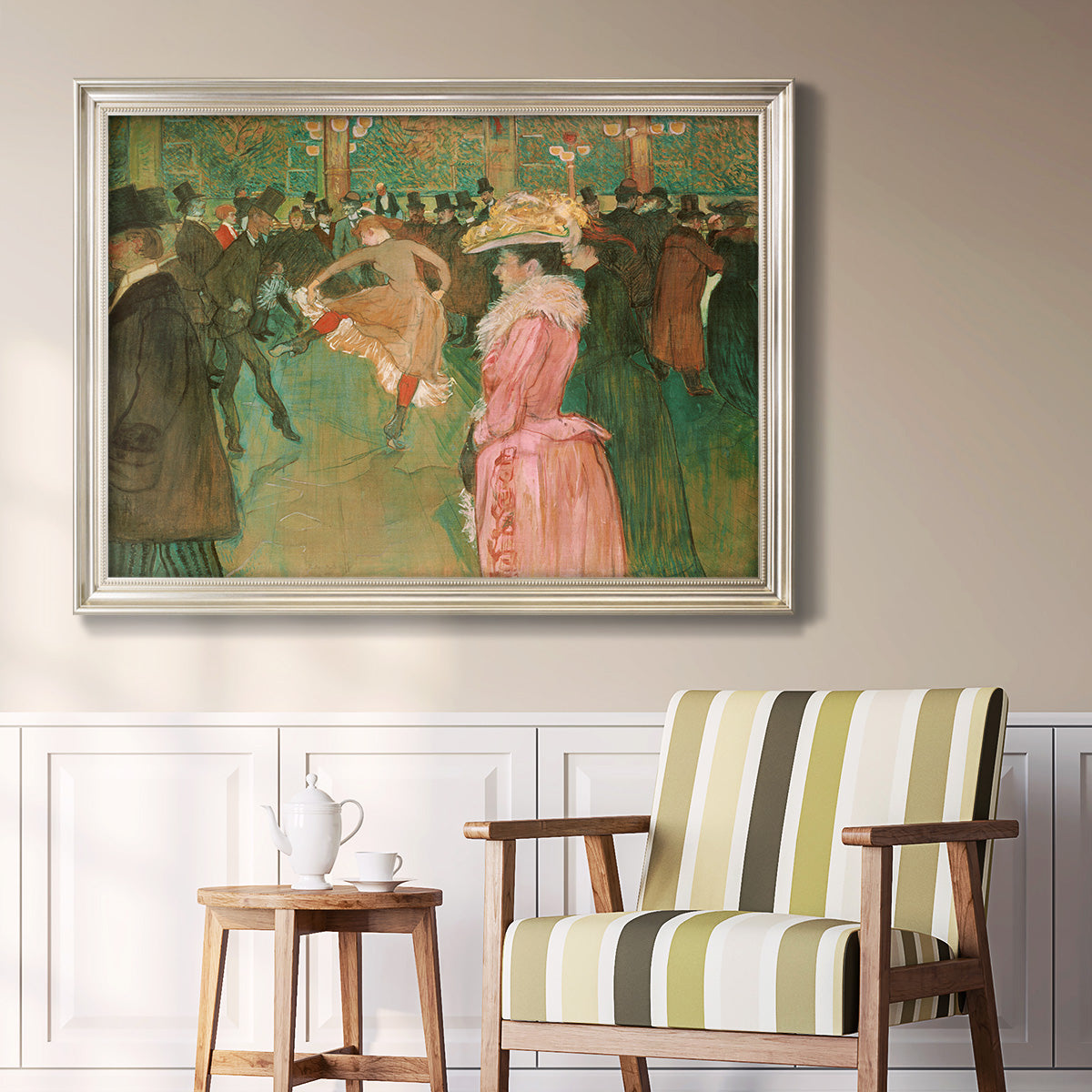 At the Moulin Rouge, The Dance - Ornate Framed Canvas Print