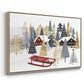 Christmas Chalet Collection A - Framed Gallery Wrapped Canvas in Floating Frame