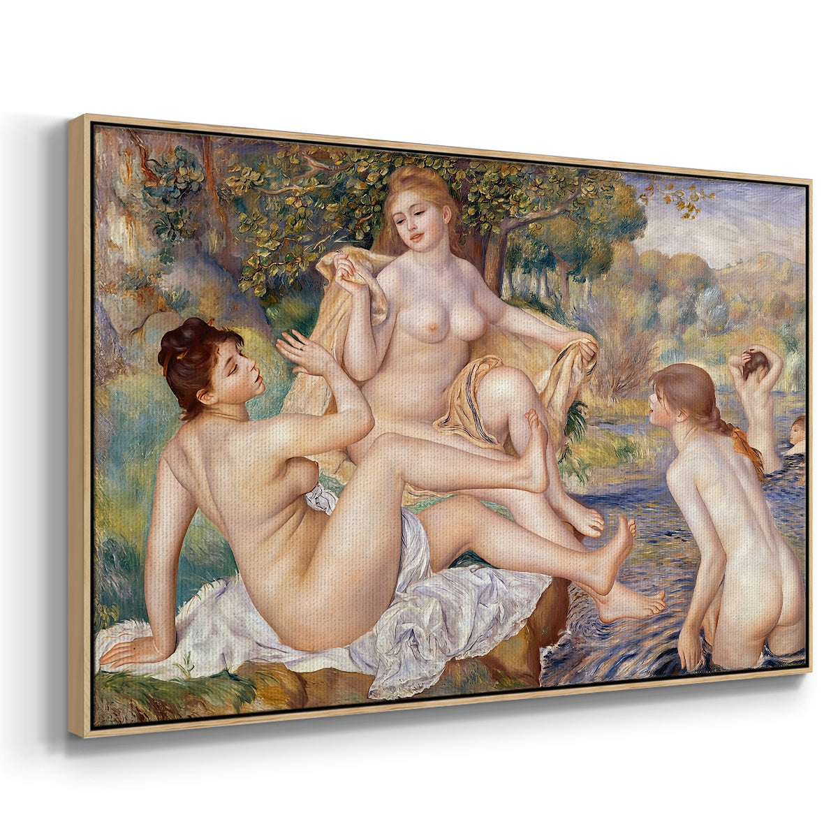 The Large Bathers, 1884-1887 - Floater Framed Canvas Print