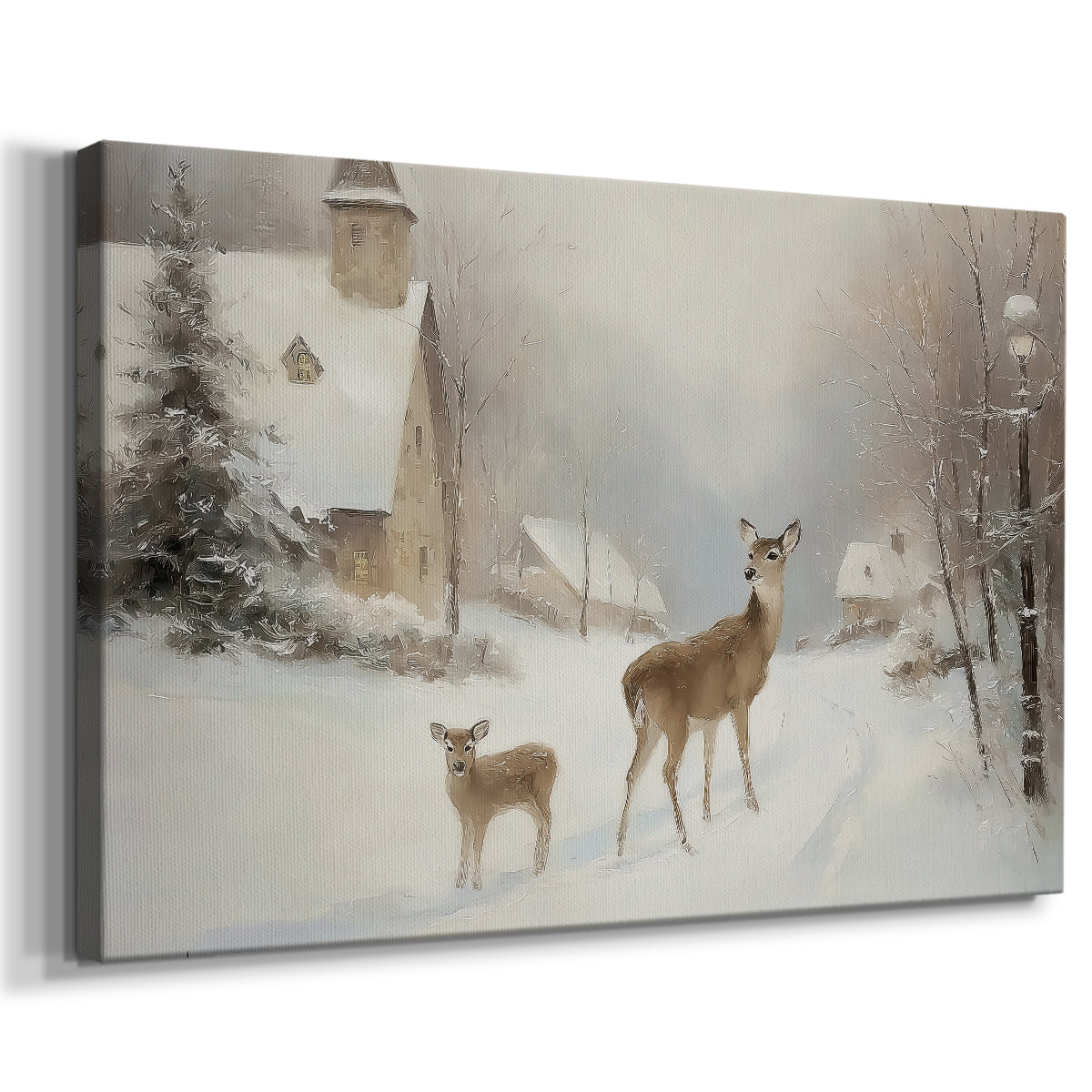 Frostlit Yule at Twilight - Canvas Art Print