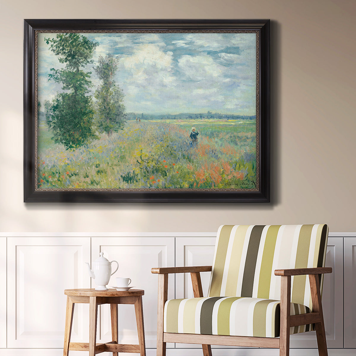 Poppy Field, Argenteuil - Ornate Framed Canvas Print
