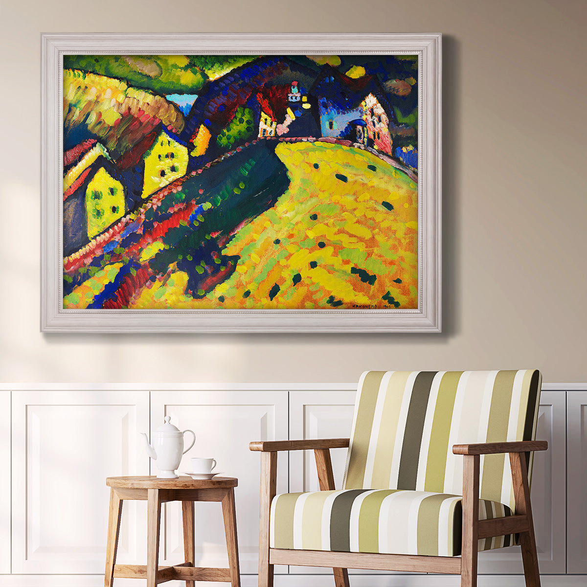 Houses at Murnau - Ornate Framed Canvas Print