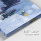 Close-up view of wrapped canvas corner featuring icy abstract arctic ledge.