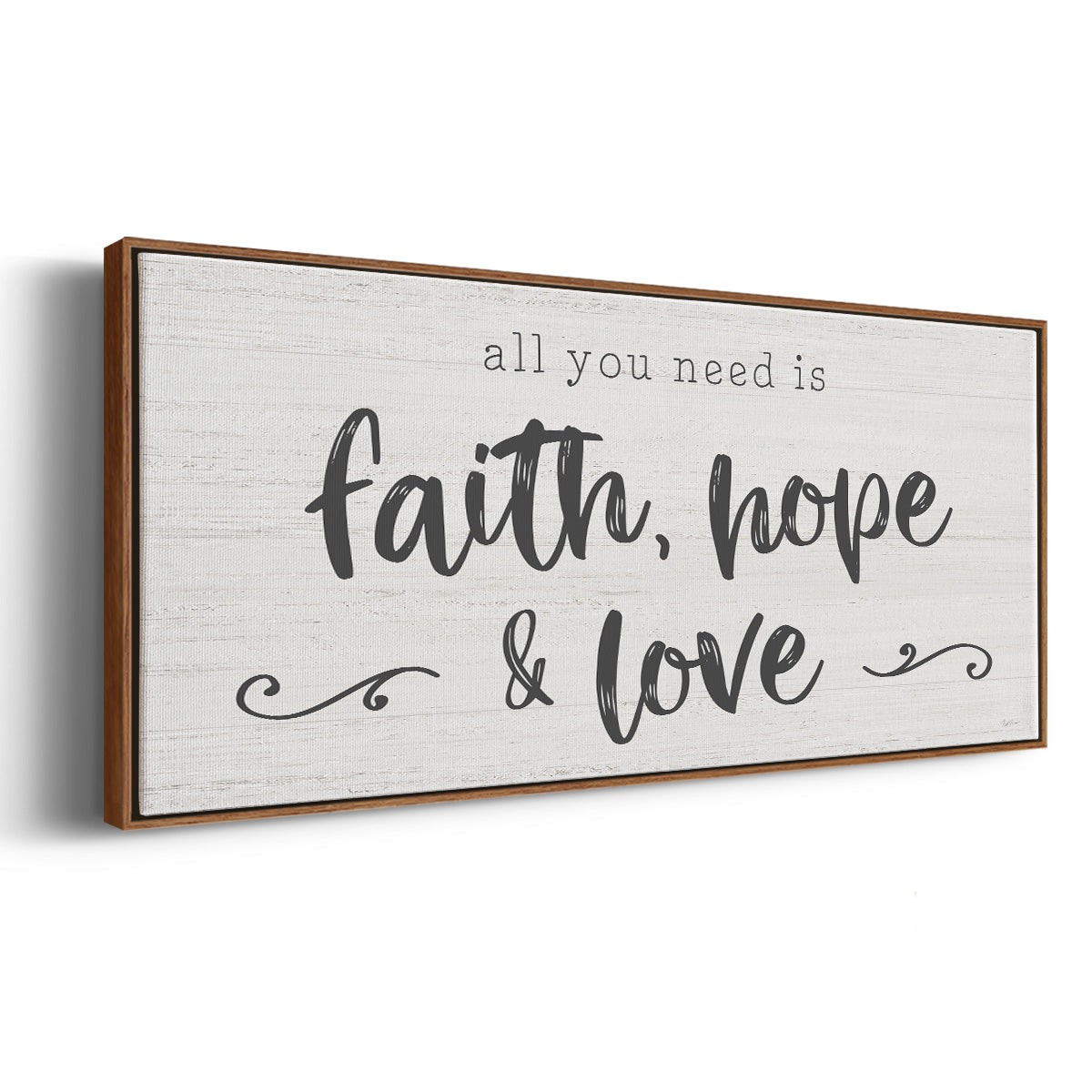 Faith Hope Love - Floater Framed Canvas Print