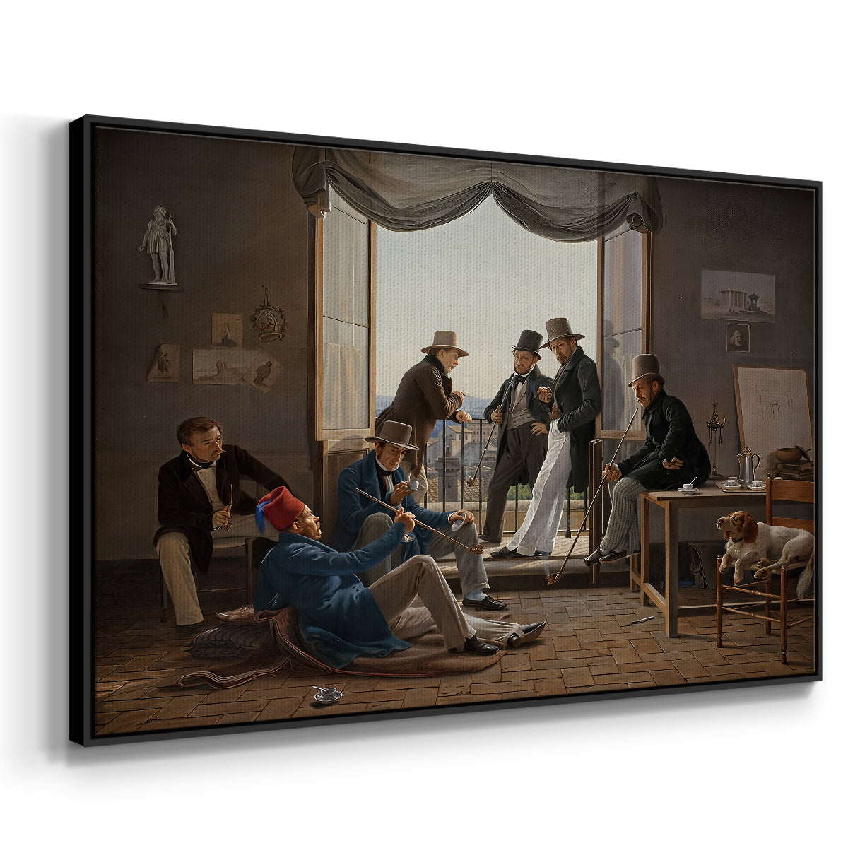 A Group of Danish Artists in Rome, 1837 - Floater Framed Canvas Print