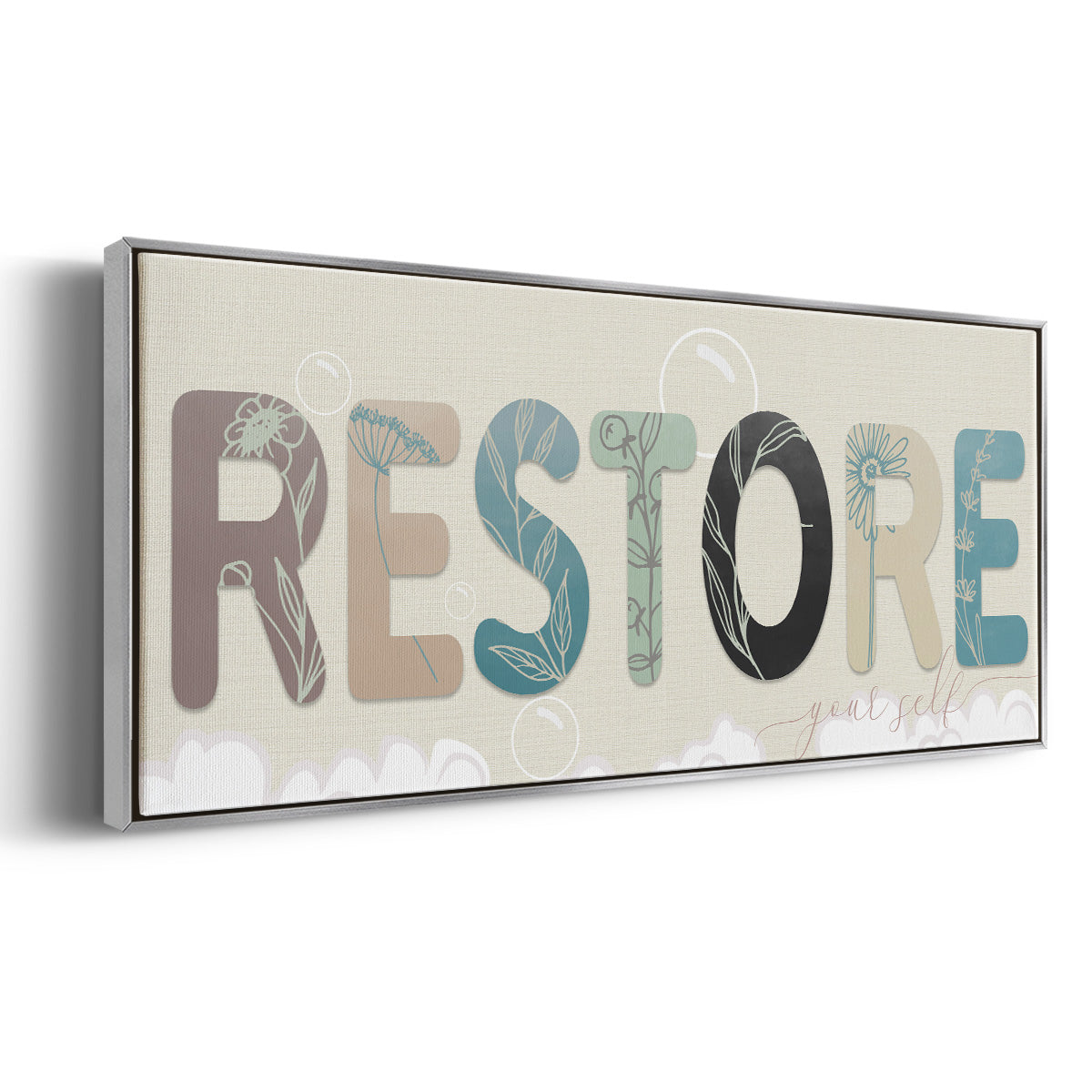 Restore Your Self - Floater Framed Canvas Print