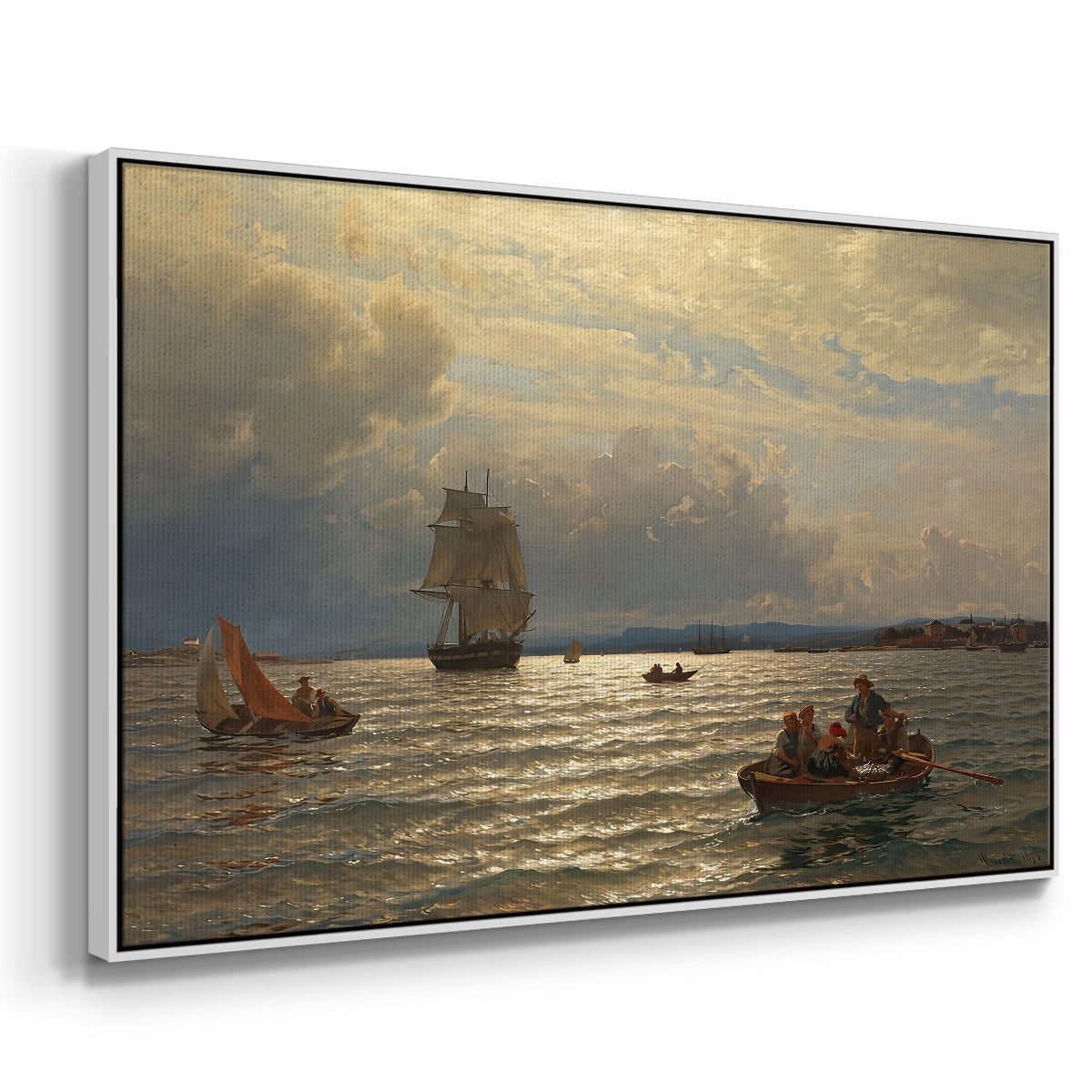 From the Inlet of Oslo, 1874 - Floater Framed Canvas Print
