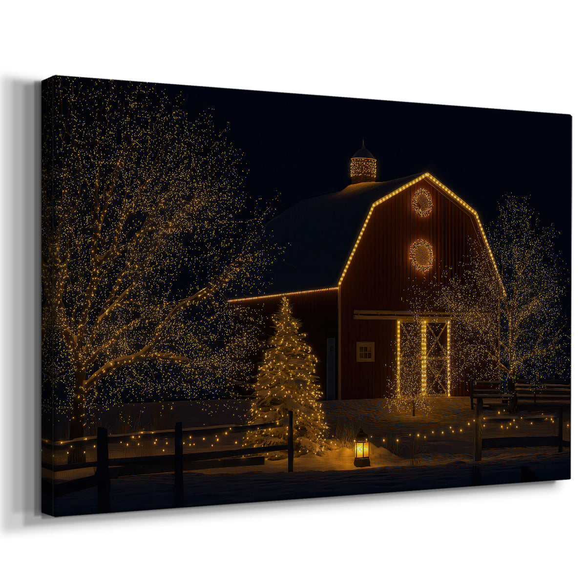 Night of Honeyed Village - Canvas Art Print
