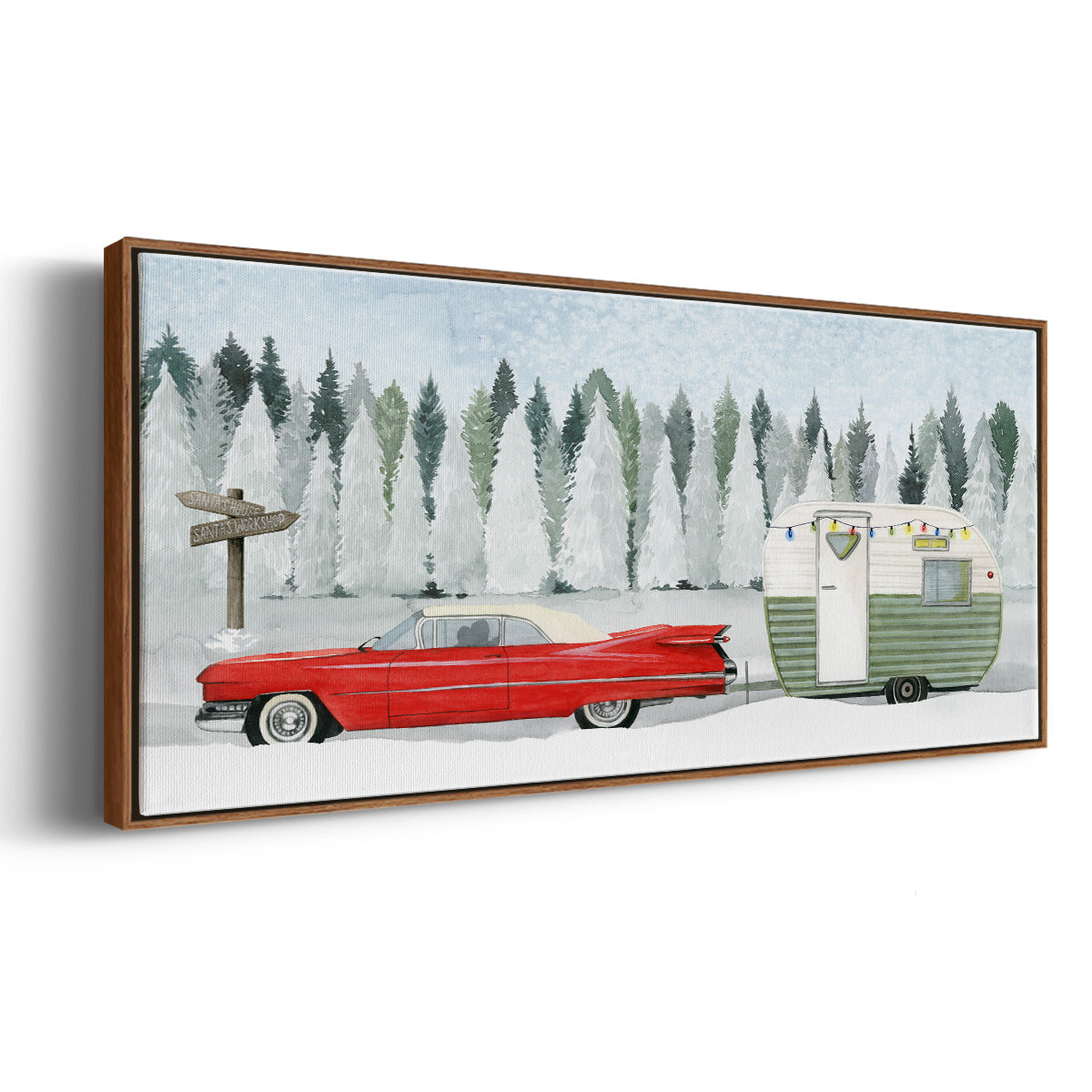 Holiday Roadtrip I - Floater Framed Canvas Print