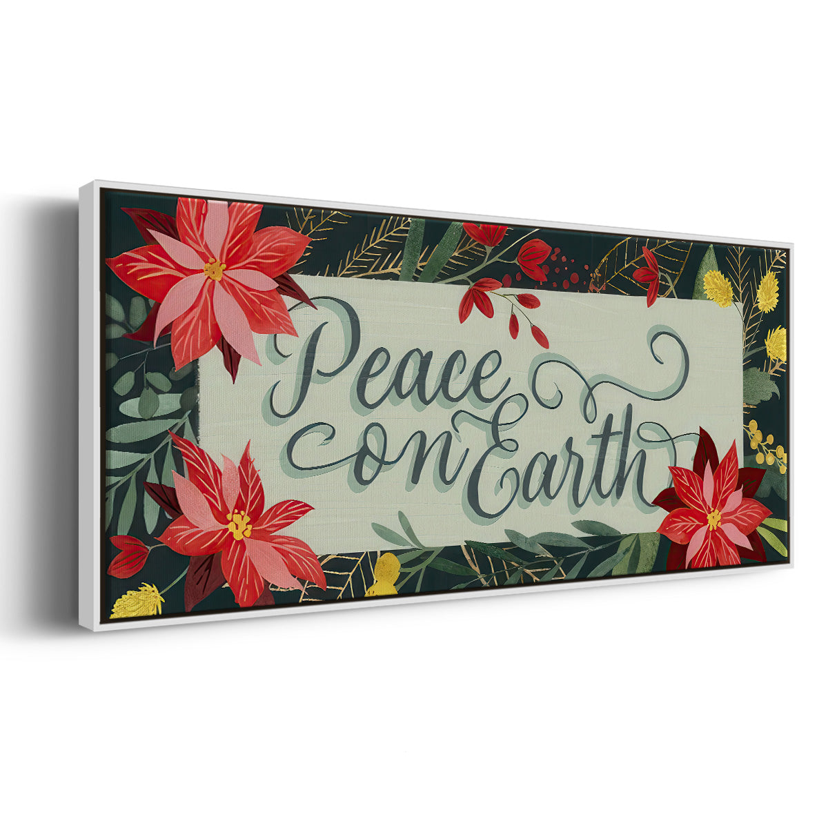 Bright Christmas Night Collection D - Floater Framed Canvas Print