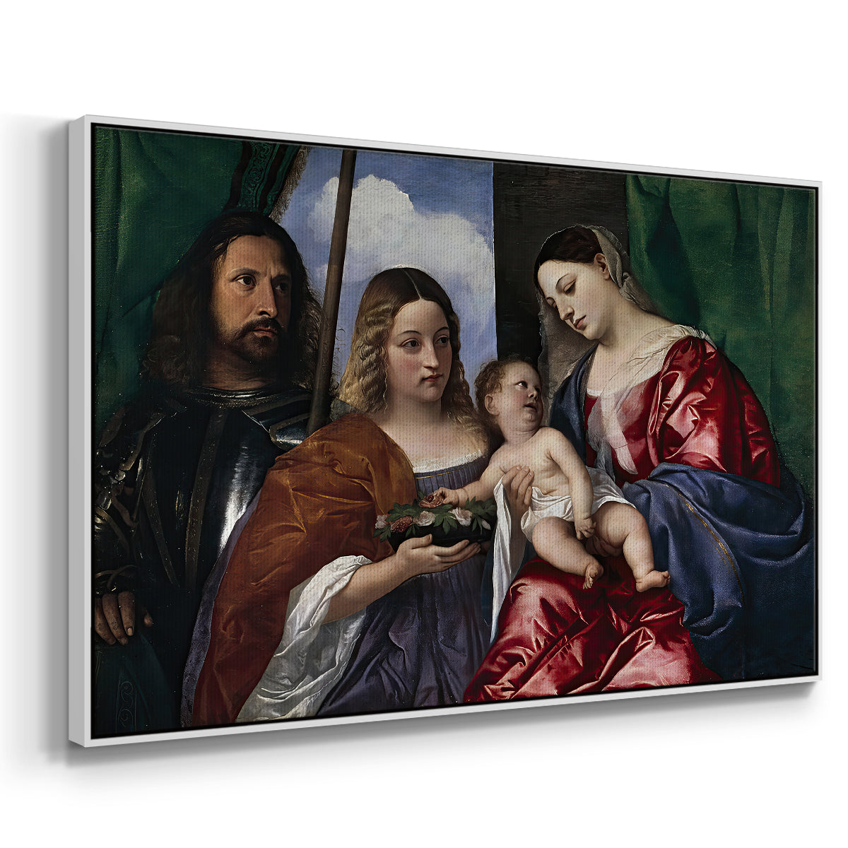 Madonna and Child with Saints Dorothy and George, c. 1516 - Floater Framed Canvas Print