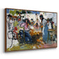 Net Menders in Valencia, 1909 - Floater Framed Canvas Print