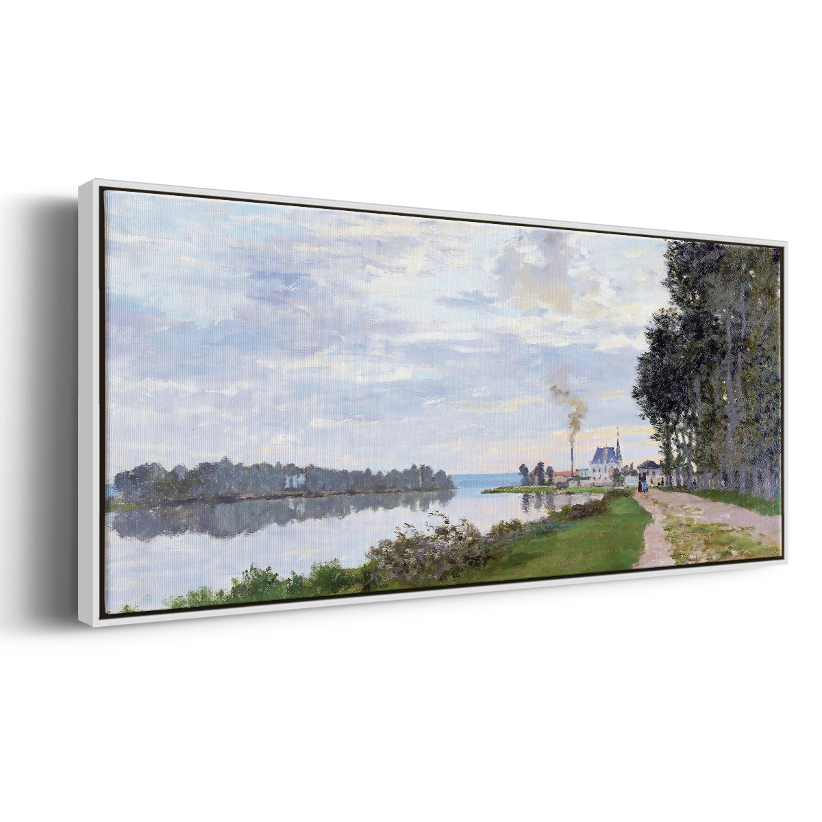 The Promenade at Argenteuil, 1872 - Floater Framed Canvas Print