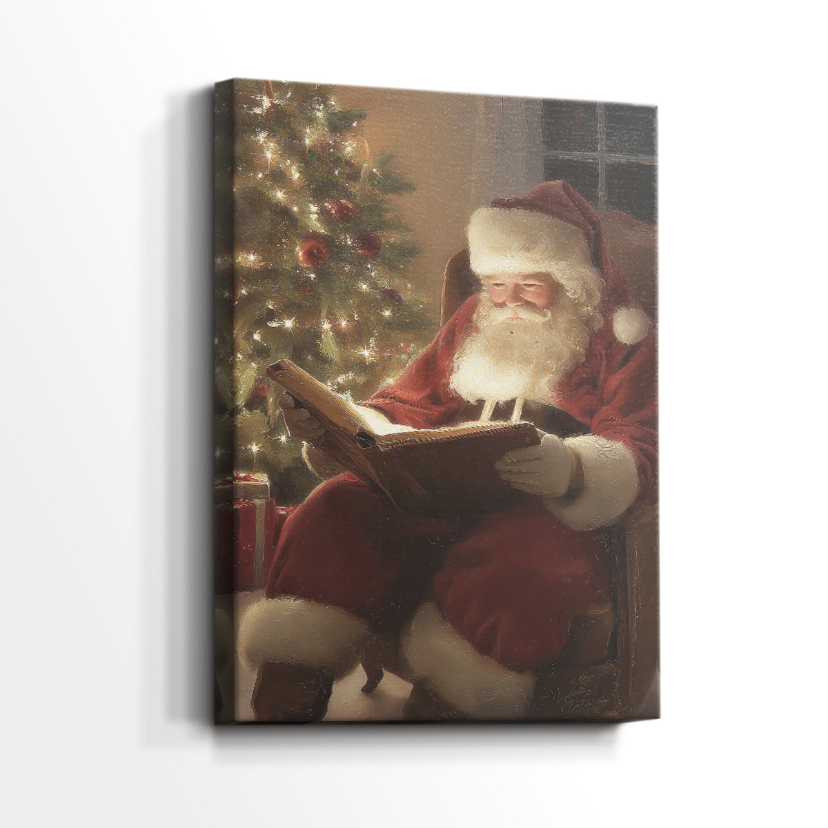 Warm Lantern Nativity at Night - Canvas Art Print