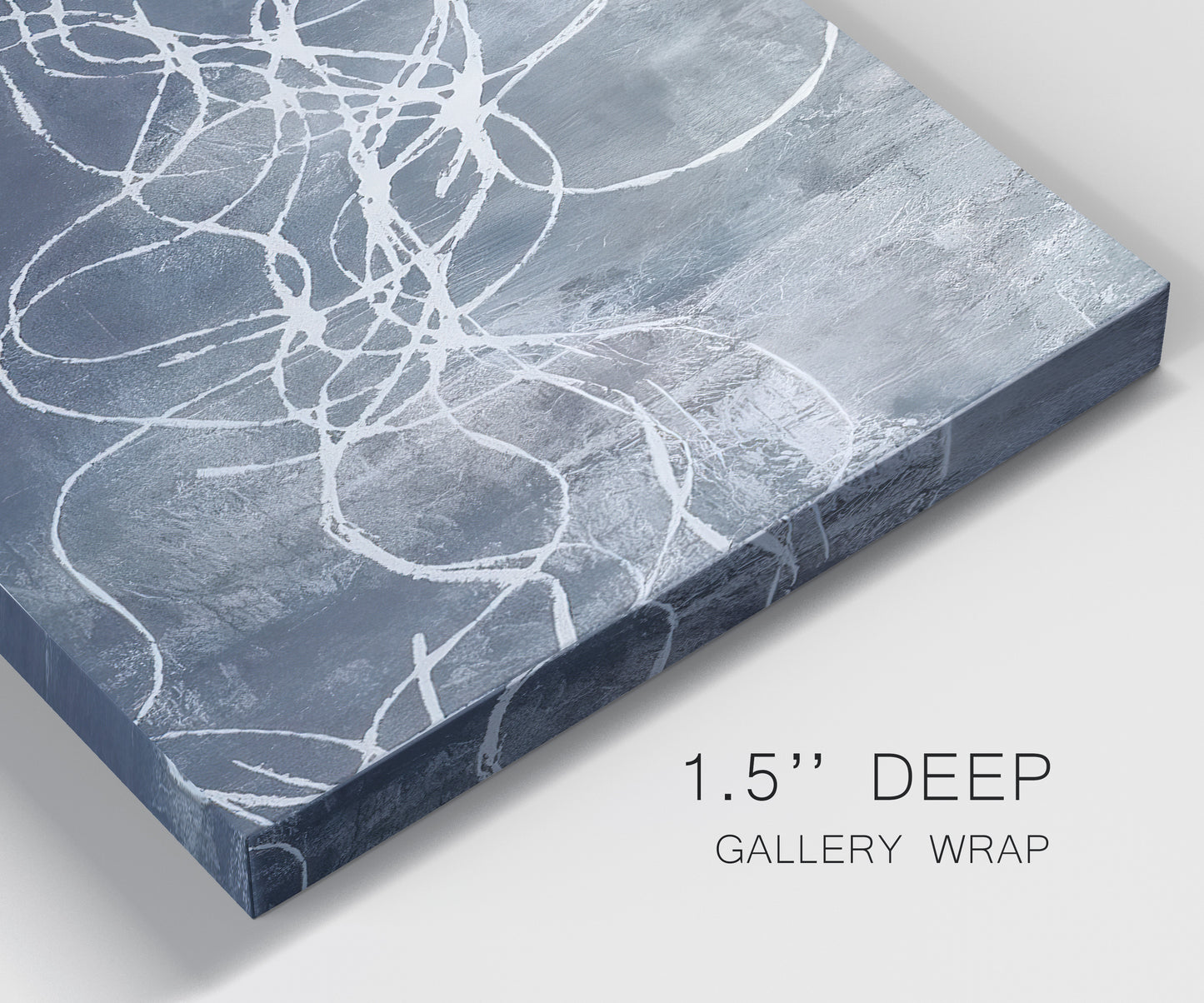 Close-up view of wrapped canvas corner featuring coastal shoreline at golden hour.