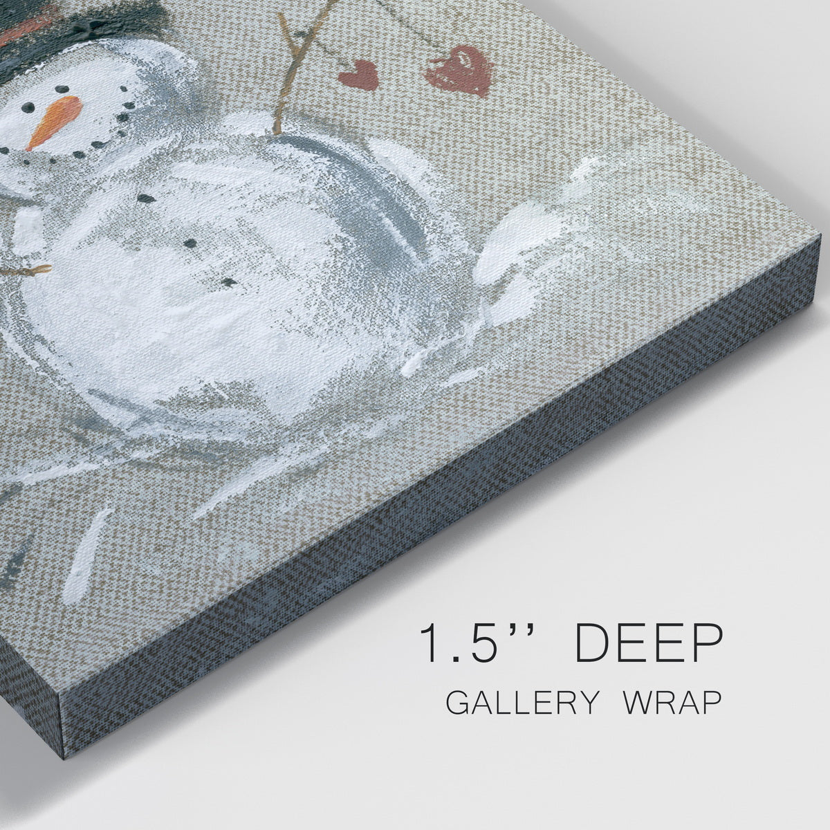 Linen Snowman II-Premium Gallery Wrapped Canvas - Ready to Hang