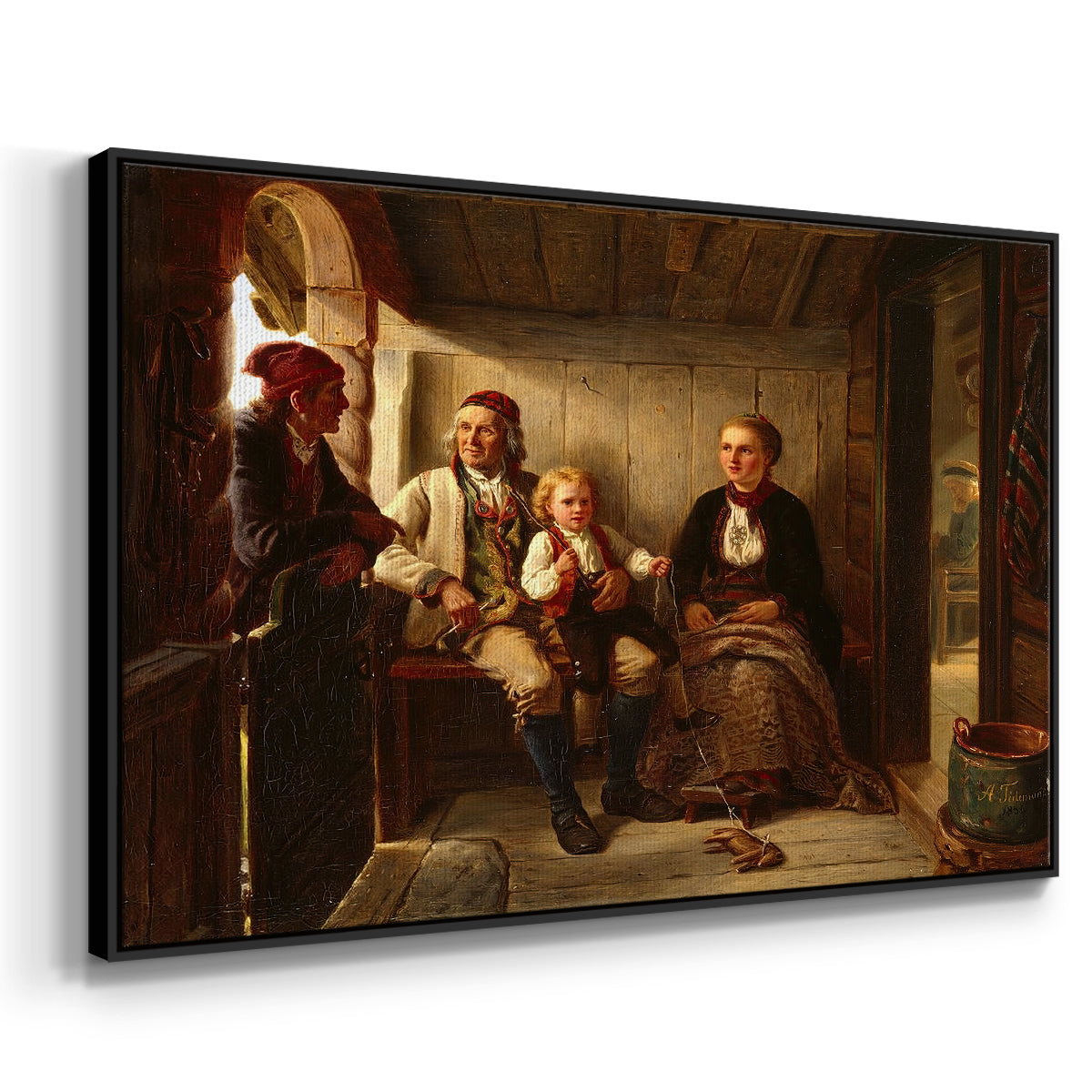 Neighbors (Naboer), 1855 - Floater Framed Canvas Print