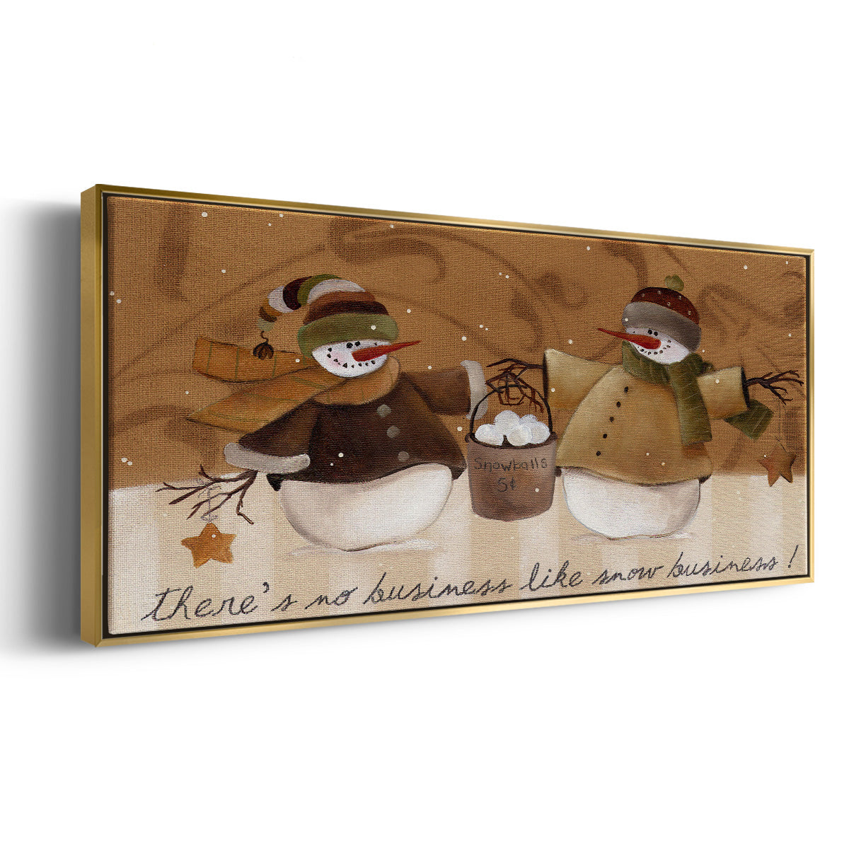 Snowballs - Floater Framed Canvas Print