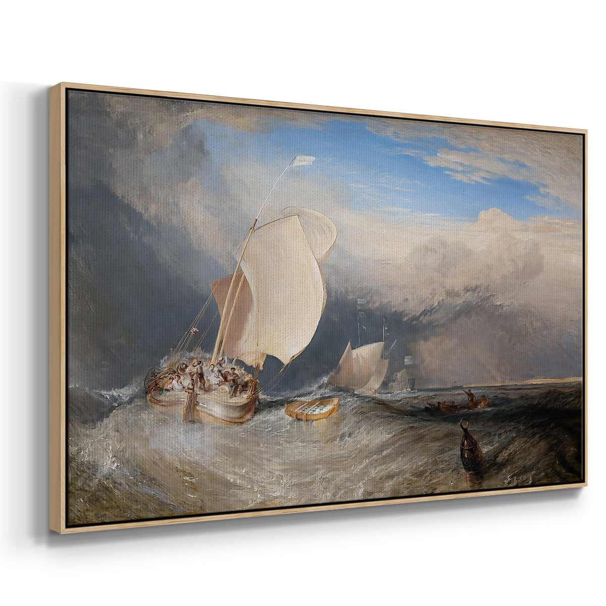 Fishing Boats with Hucksters Bargaining for Fish, 1837-1838 - Floater Framed Canvas Print