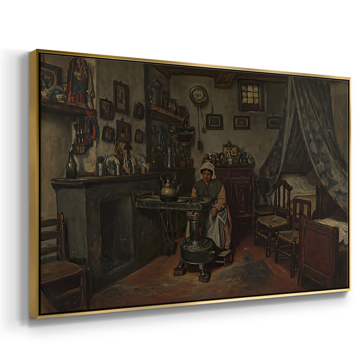 Interior, c. 1865-1870 - Floater Framed Canvas Print