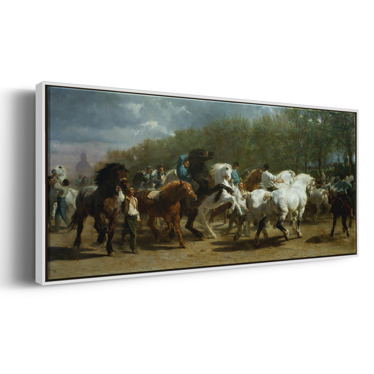 The Horse Fair - Floater Framed Canvas Print