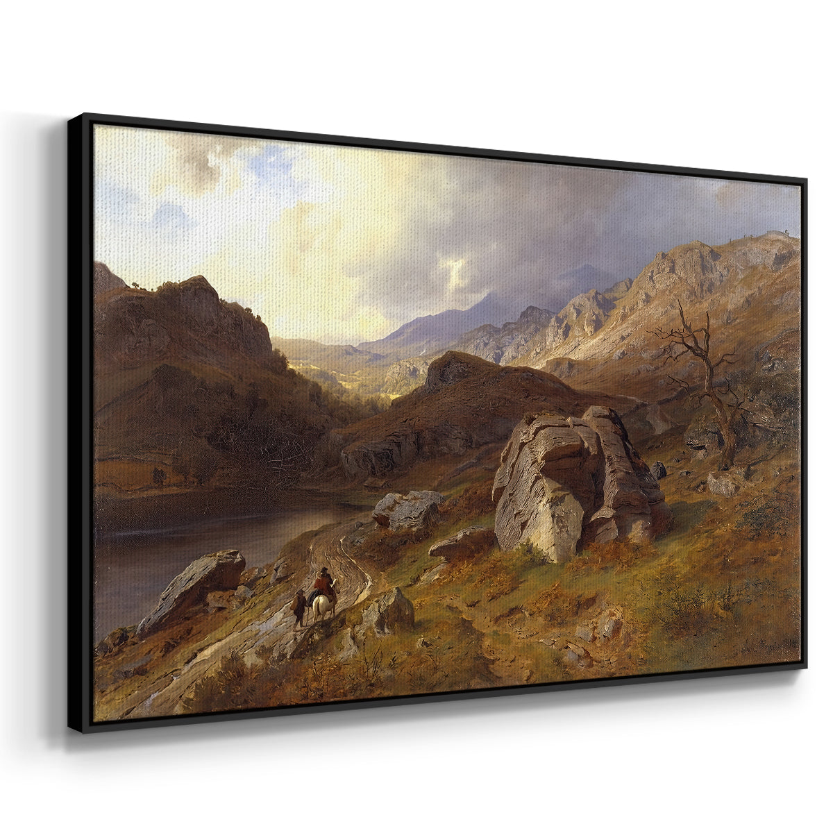 Lledr Valley in Wales, 1864 - Floater Framed Canvas Print