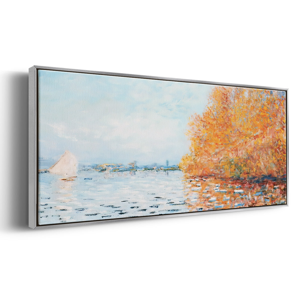 The Seine at Argentuil, 1874 - Floater Framed Canvas Print