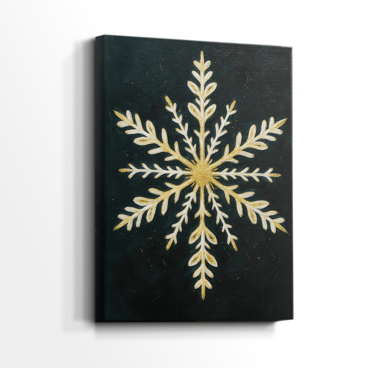 Pale Winter Garland of Cottage - Canvas Art Print