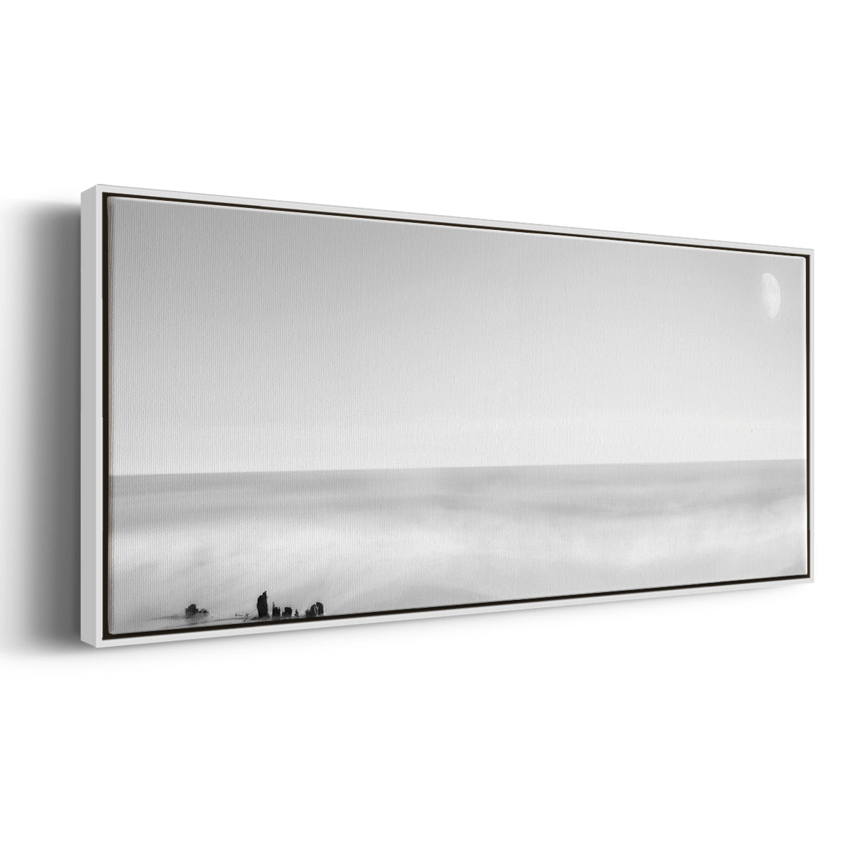 Black & White Water Panel XIV - Floater Framed Canvas Print