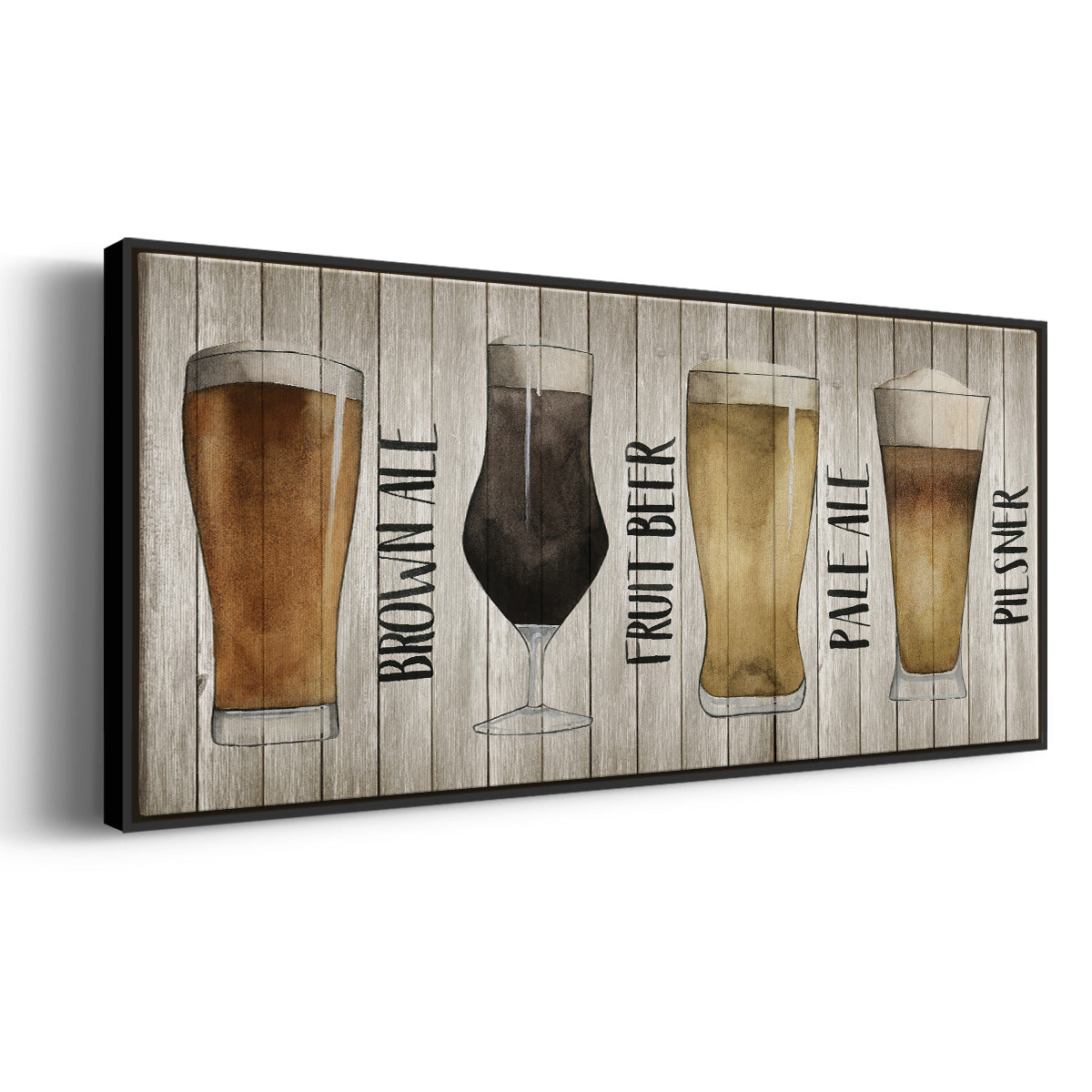 Beer Chart I - Floater Framed Canvas Print