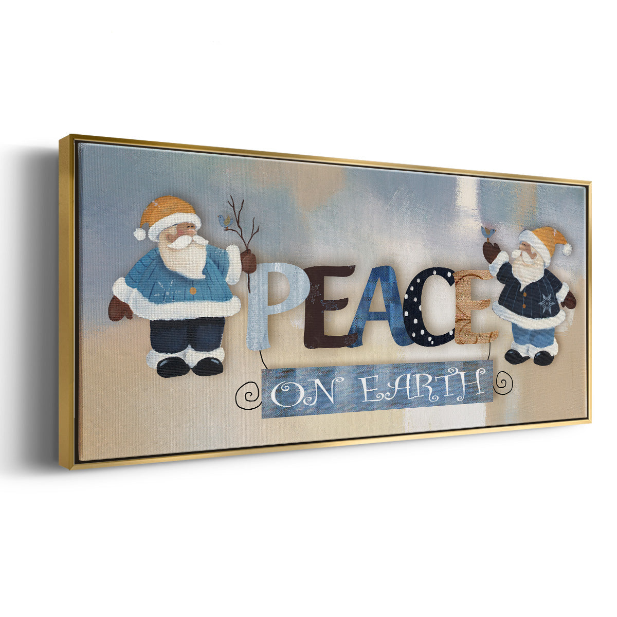 Santa Peace - Floater Framed Canvas Print