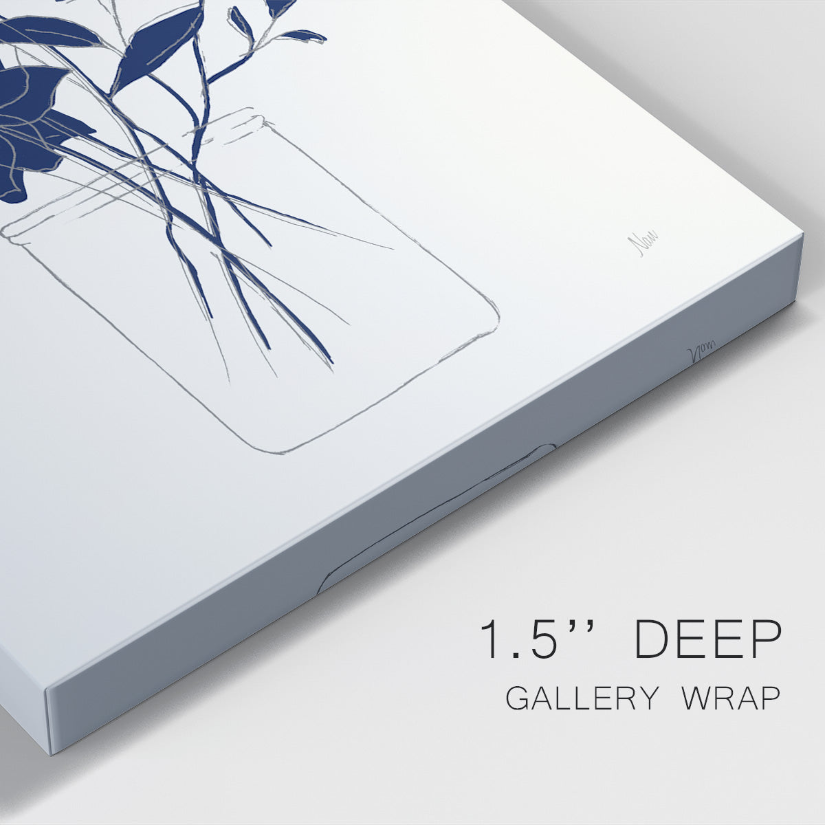 Indigo Sketch Bouquet II - Canvas Art Print