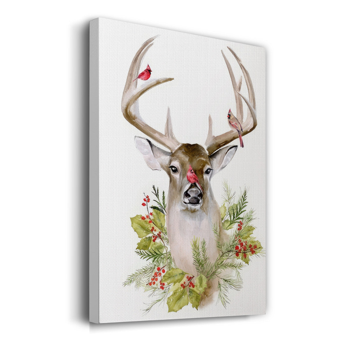 Holiday Deer Collection B - Gallery Wrapped Canvas