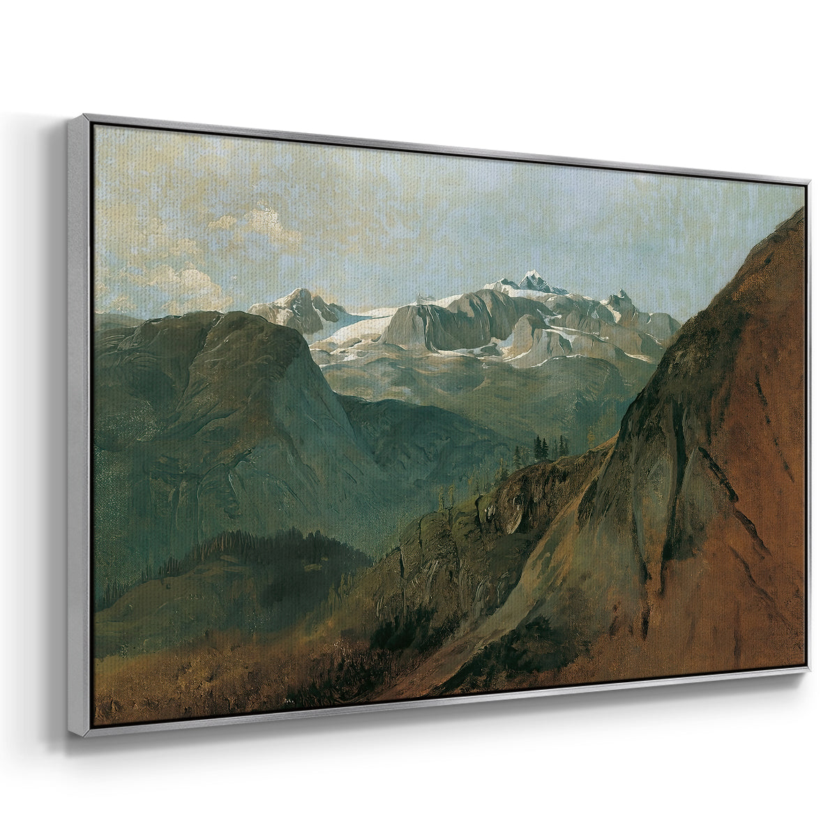 The Dachstein from the Plassen near Hallstatt, 1827 - Floater Framed Canvas Print